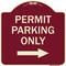 Signmission Permit Parking With Right Arrow Heavy-Gauge Aluminum Architectural Sign, 18" x 18", BU-1818-23326 A-DES-BU-1818-23326 - alternate 1